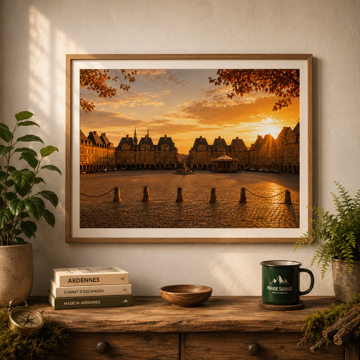 Poster Place Ducale Parade Sauvage - Charleville-Mézières au Coucher du Soleil
